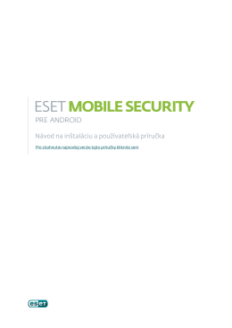 1. Inštalácia ESET Mobile Security