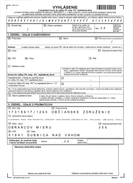 ZUŠ Dubnica 2% z daní