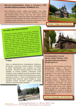 Drevené chrámy v okolí Svidníka - Cestovná agentúra Byzant s. r. o.