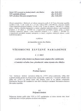 Návrh VZN vyvesený na úradnej tabuli v obci Blažice