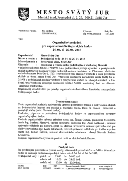 Organizačný poriadok pre usporiadanie
