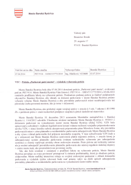 Mesto BB – vybavenie petície
