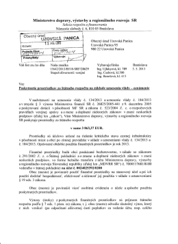 Poskytnutie prostriedkov zo &Scaron;R