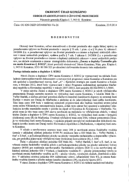 Zmeny a doplnky ÚP Komárno 8/2012 - rozhodnutie