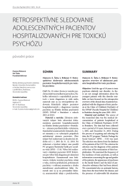 Celá stať v dokumentu PDF - Česká a slovenská psychiatrie