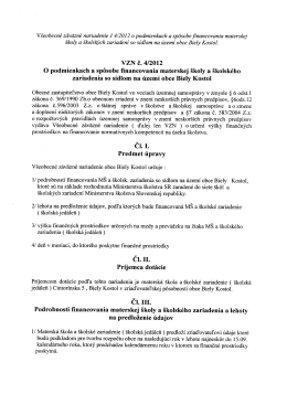 VZN č. 4/2012 O podmienkach a spôsobe