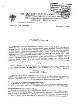 Stavebn&eacute; povolenie - Administrat&iacute;vna budova