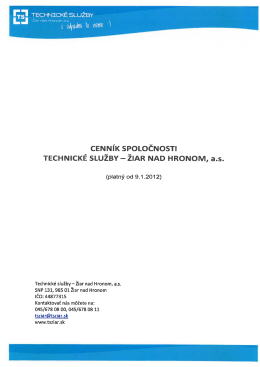 E; TECHNICIÉSLUŽBY cENNíK sPoLočNosTl TEcHNlcKĚ sLužBY