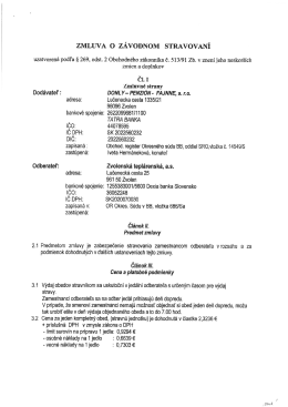 :ZMLUVA o zÁVODNOM sTRAVOVANÍ
