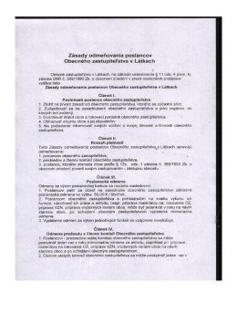 Zásady odmeňovania poslancov Obecného