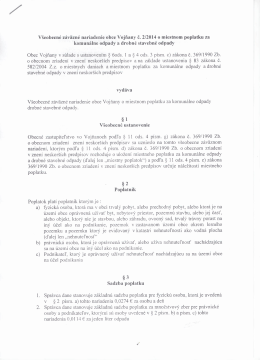 VZN č. 2/2014 o miestnom poplatku za komunálne