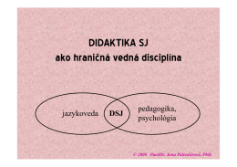 1. prednáška - Didaktika SJ