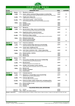 tyzdenne menu 5 tyzden 2014