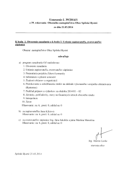 Uznesenie č. 39/2014/1