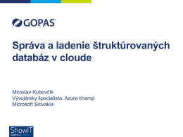Správa a ladenie štruktúrovaných databáz v cloude