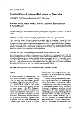 Početnosť hniezdnych popul&aacute;cii vt&aacute;kov na Slovensku