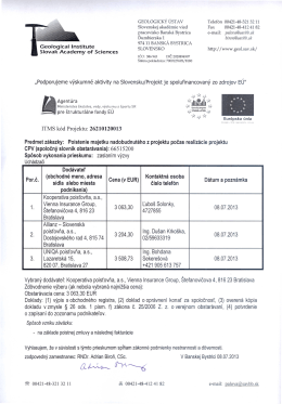 GEOLOGICKÝ ÚSTAV Telefón 00421-48