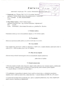 Zmluva - vývoz komunálneho odpadu 2012 - 2013