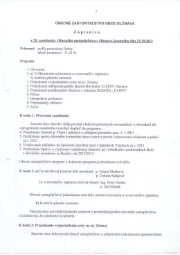 Uznesenie a zápisnica z 28. zasadnutia obecného