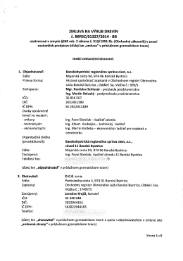 ZMLUVA NA VÝRUB DREVÍN č. BBRSC/01327/2014