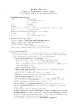požiadavka na predloženie cenovej ponuky