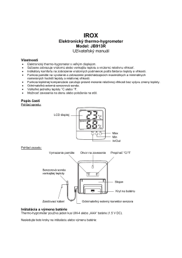 Elektronický thermo-hygrometer Model: JB913R