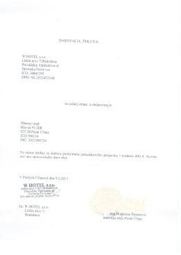 DAROVACIA ZMLUVA W HOTEL s.r.o. L&iacute;&scaron;čie