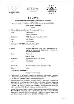 ZMLUVA - Gymnázium sv. Cyrila a Metoda