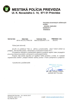 MESTSK&Aacute; POL&Iacute;CIA PRIEVIDZA