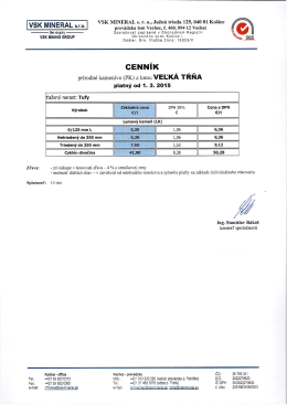 cenn&iacute;k 2015 - VSK Mineral
