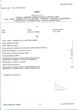 Odpis z&aacute;pisnice miestnej volebnej komisie o v&yacute;sledku