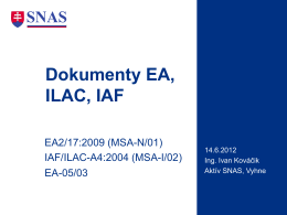 Dokumenty EA, ILAC, IAF