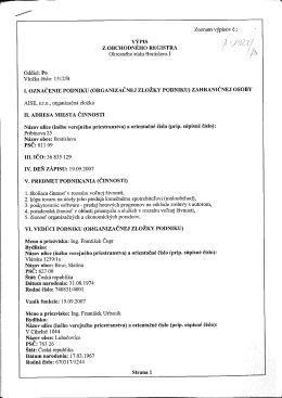 VÝPIS :v 734333 zOBCHODNEHO REGISTRA