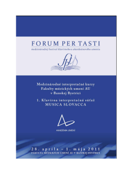 FORUM PER TASTI - Fakulta m&uacute;zick&yacute;ch umen&iacute;