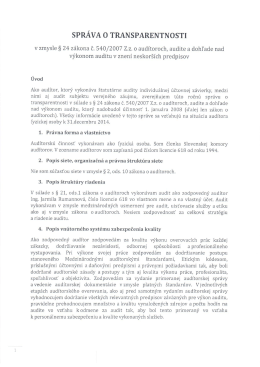 Spr&aacute;va o transparentnosti (2014)
