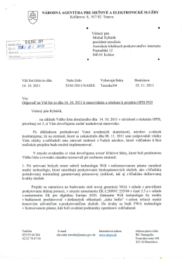 NÁRODNÁ AGENTÚRA PRE sIEŤOvÉ A