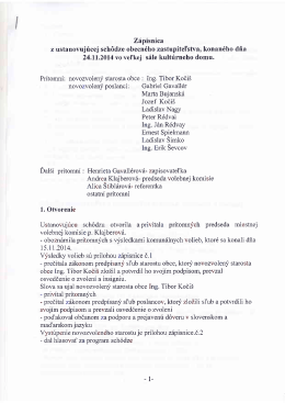 Z&aacute;pisnica,uznesenia zo zasad. 24.11.2014