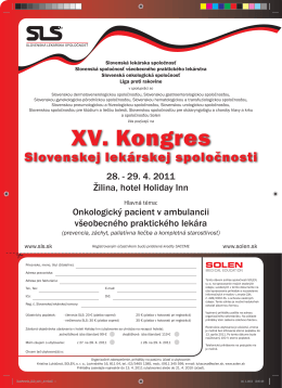 XV. Kongres - Slovenská lekárska spoločnosť