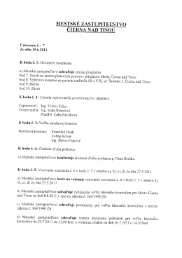 Uznesenie č. 7 - Mesto Čierna nad Tisou