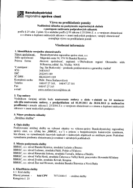 &deg; Banskobystrick&aacute; - Banskobystrick&aacute; region&aacute;lna spr&aacute;va ciest