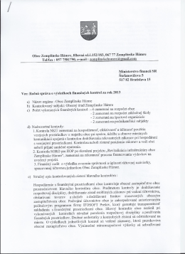 Správa o finančných kontrolách za rok 2013