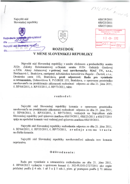 V MENE SLOVENSKEJ REPUBLIKY