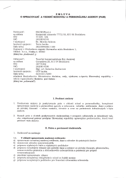 Zmluva o spracovaní a vedení mzdovej a personálnej agendy PAM