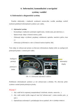 6. Informačné, komunikačné a navigačné systémy vozidiel