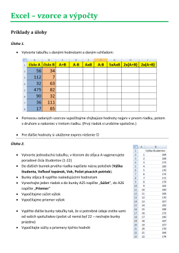 Excel – vzorce a výpočty