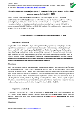Pripomienky AEF k finálnej verzii PRV 2014-2020 v MPK