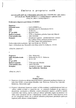 Zmluva o preprave Osôb