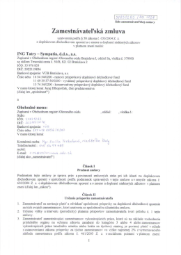 Zmluva ING Tatry - Sympatia, dds, as