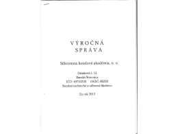 Výročná správa 2013 - Súkromná hotelová akadémia