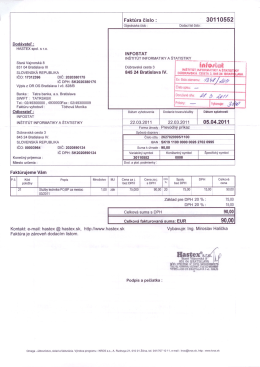 Dodávateľ : HASTEX spol` 5 r.o. Stará Vajnorská 8 831 04